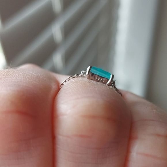 925?Silver Tourmaline Chain Ring - Picture 5 of 6